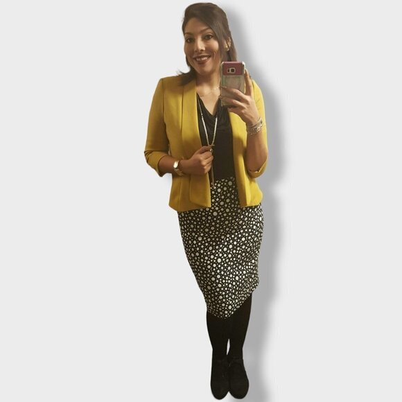 JONES Studio Separates Pencil Skirts Black and White Circle Pencil Skirt Size 6 - Picture 2 of 6